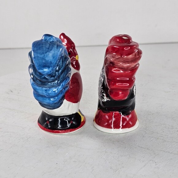 Ornate Chicken Rooster Salt & Pepper Shakers French Country Farmhouse Cottage - Picture 5 of 10
